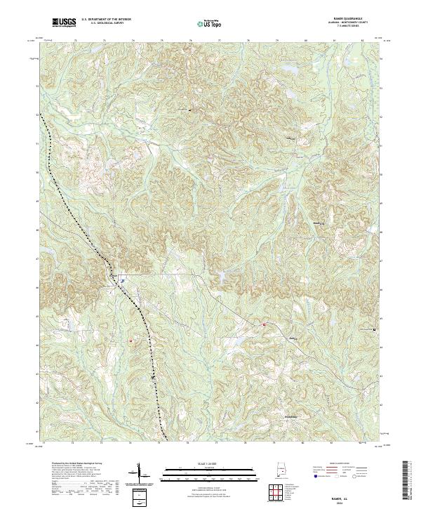 Ramer, AL — USGS 7.5-minute topo (2024)