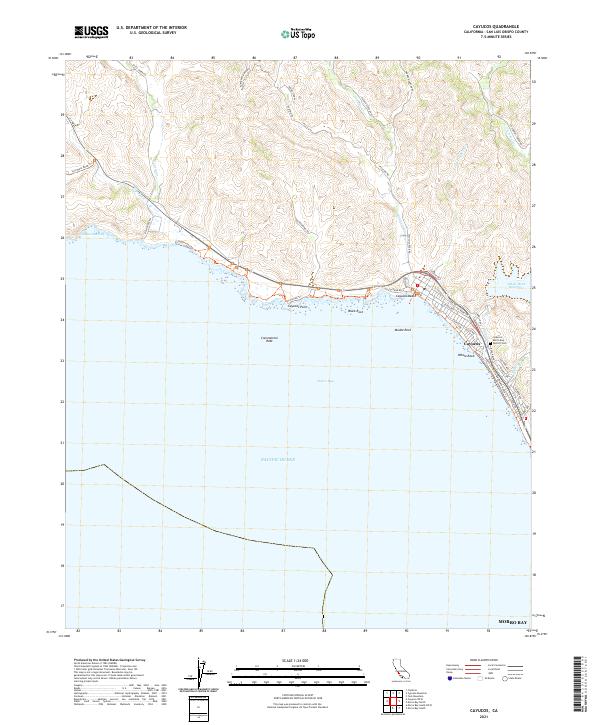 Cayucos, CA — USGS 7.5-minute topo (2021)