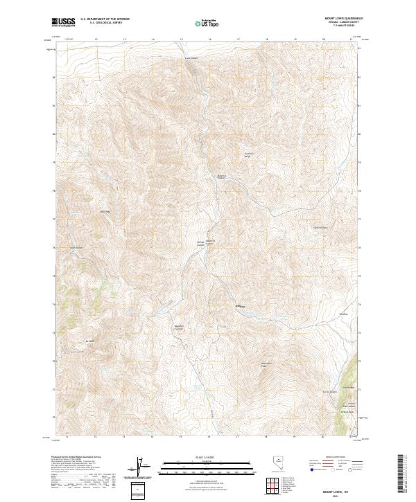 Mount Lewis, NV — USGS 7.5-minute topo (2021)