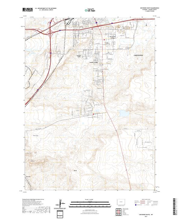 Cheyenne South, WY — USGS 7.5-minute topo (2021)