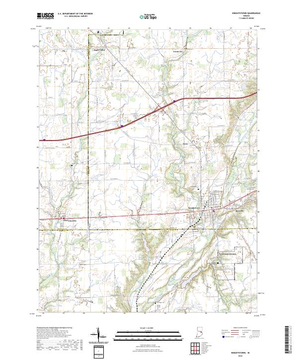 Knightstown, IN — USGS 7.5-minute topo (2022)
