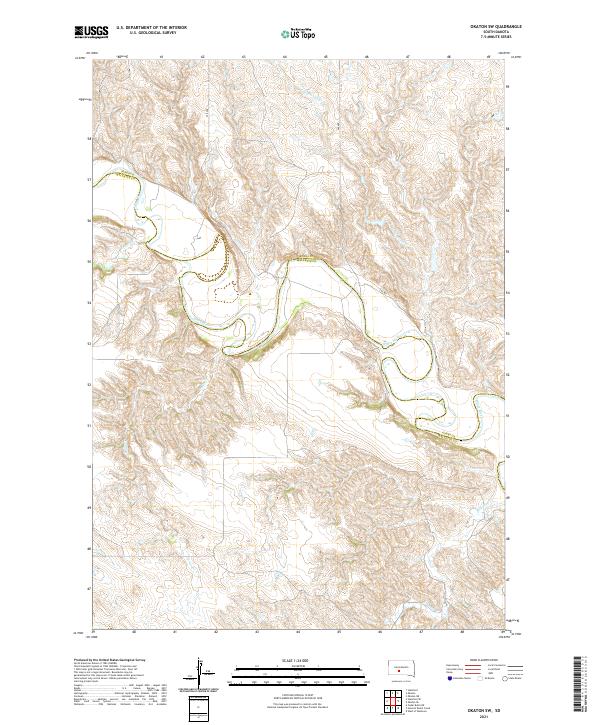Okaton SW, SD — USGS 7.5-minute topo (2021)