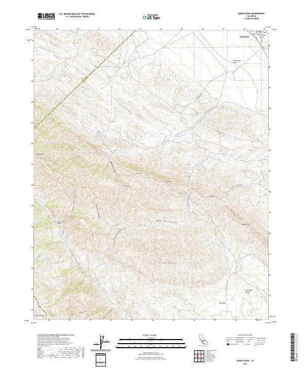 Garza Peak, CA — USGS 7.5-minute topo (2021)