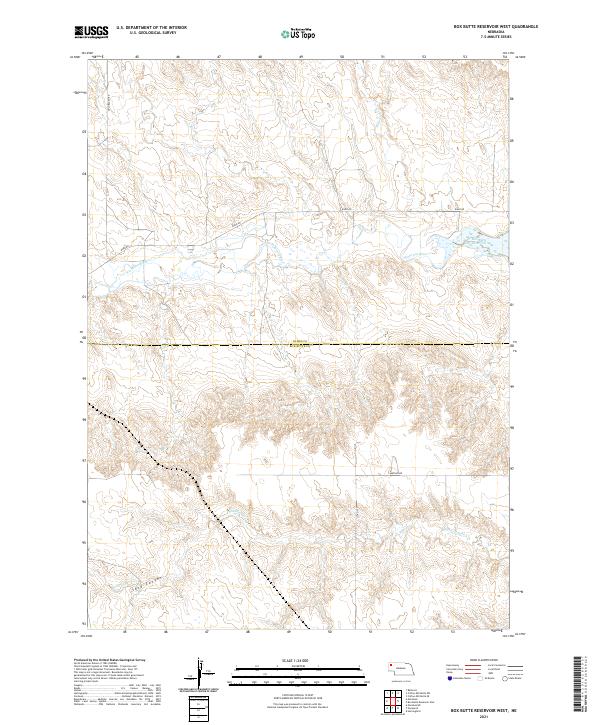 Box Butte Reservoir West, NE — USGS 7.5-minute topo (2021)