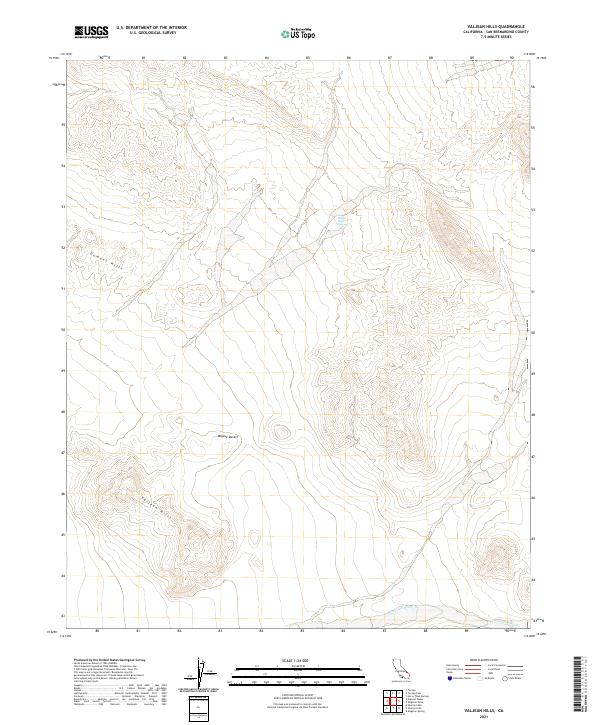Valjean Hills, CA — USGS 7.5-minute topo (2021)