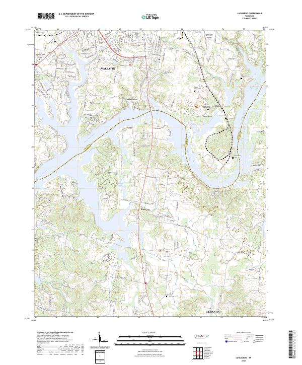 Laguardo, TN — USGS 7.5-minute topo (2022)
