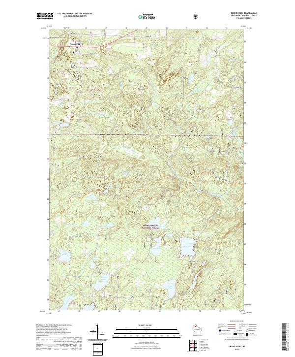 Grand View, WI — USGS 7.5-minute topo (2022)