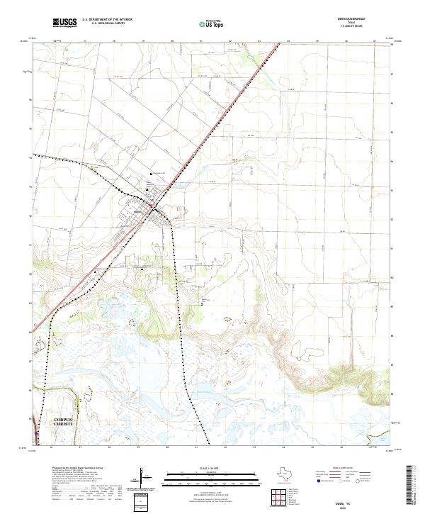 Odem, TX — USGS 7.5-minute topo (2022)