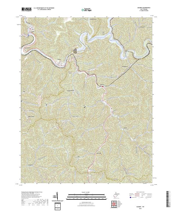 Gilbert, WV — USGS 7.5-minute topo (2023)