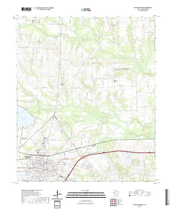 Sulphur Springs, TX — USGS 7.5-minute topo (2022)