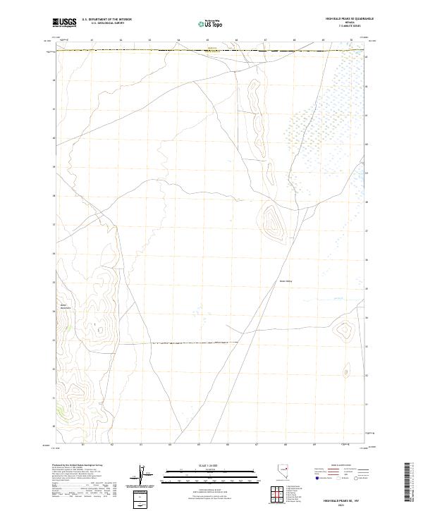 High Bald Peaks SE, NV — USGS 7.5-minute topo (2021)
