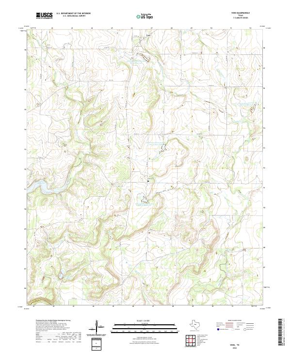 Voss, TX — USGS 7.5-minute topo (2022)