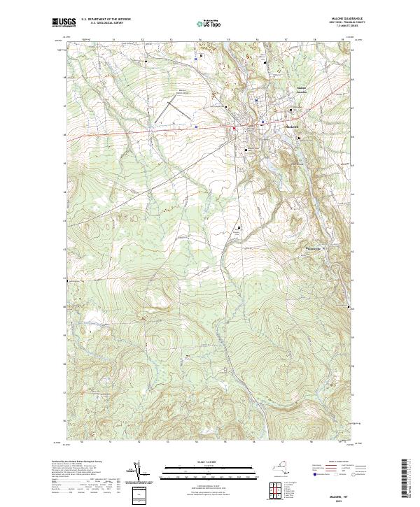 Malone, NY — USGS 7.5-minute topo (2023)