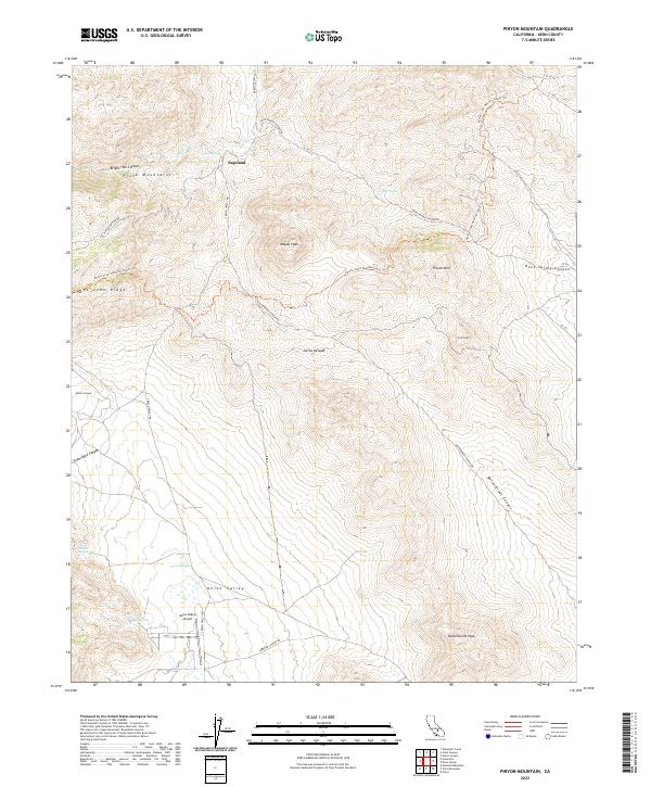 Pinyon Mountain, CA — USGS 7.5-minute topo (2022)
