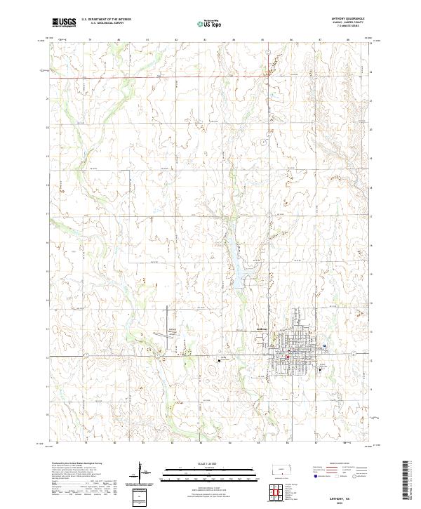Anthony, KS — USGS 7.5-minute topo (2022)