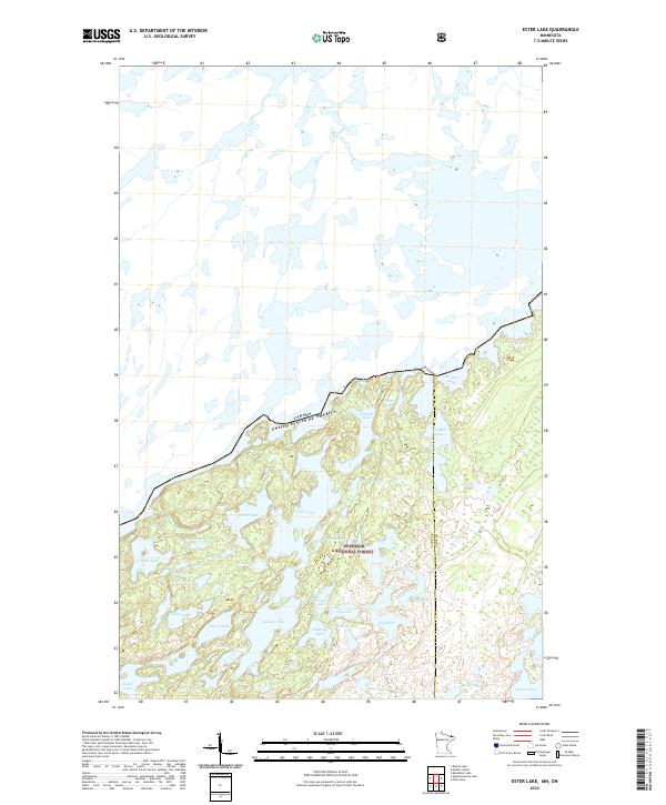 Ester Lake, MN-ON — USGS 7.5-minute topo (2022)