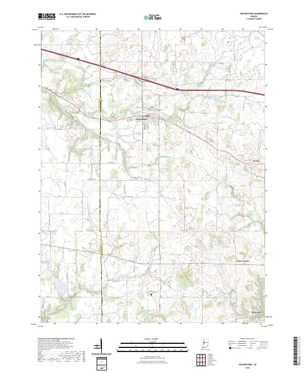 Waynetown, IN — USGS 7.5-minute topo (2022)