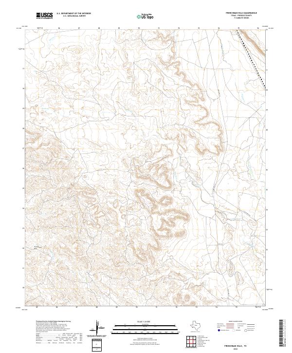 Frenchman Hills, TX — USGS 7.5-minute topo (2022)