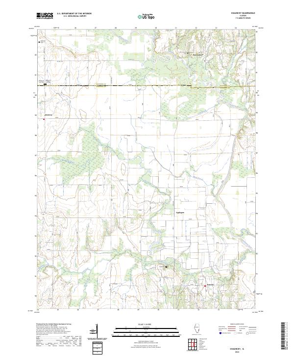 Chauncey, IL — USGS 7.5-minute topo (2024)