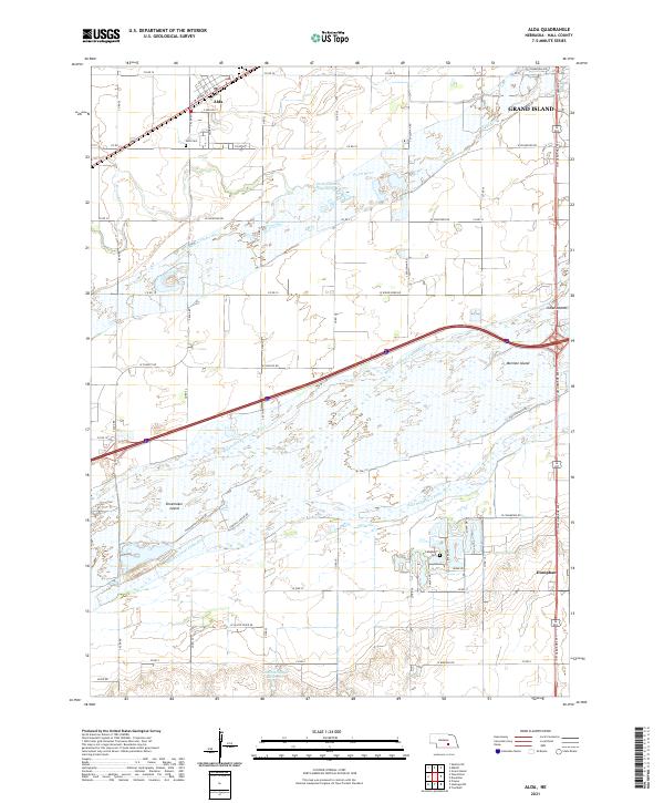 Alda, NE — USGS 7.5-minute topo (2021)