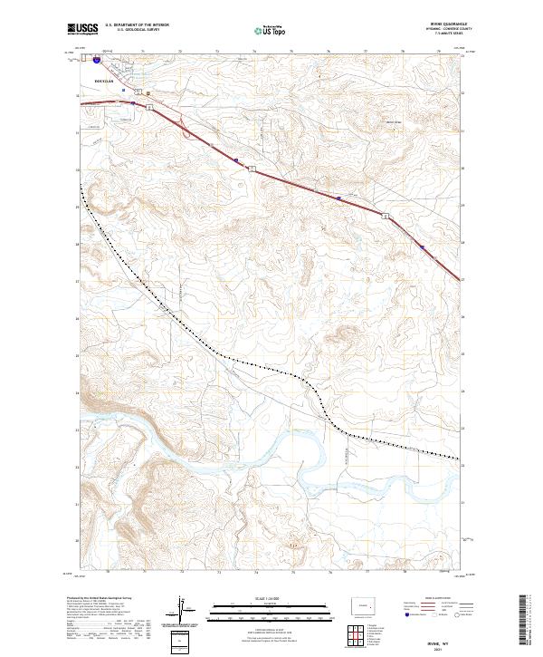 Irvine, WY — USGS 7.5-minute topo (2021)