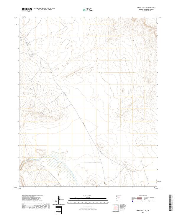 Grand Falls NE, AZ — USGS 7.5-minute topo (2021)