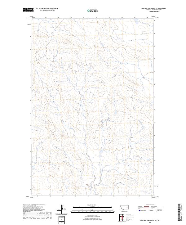Flat Bottom Coulee SW, MT — USGS 7.5-minute topo (2024)