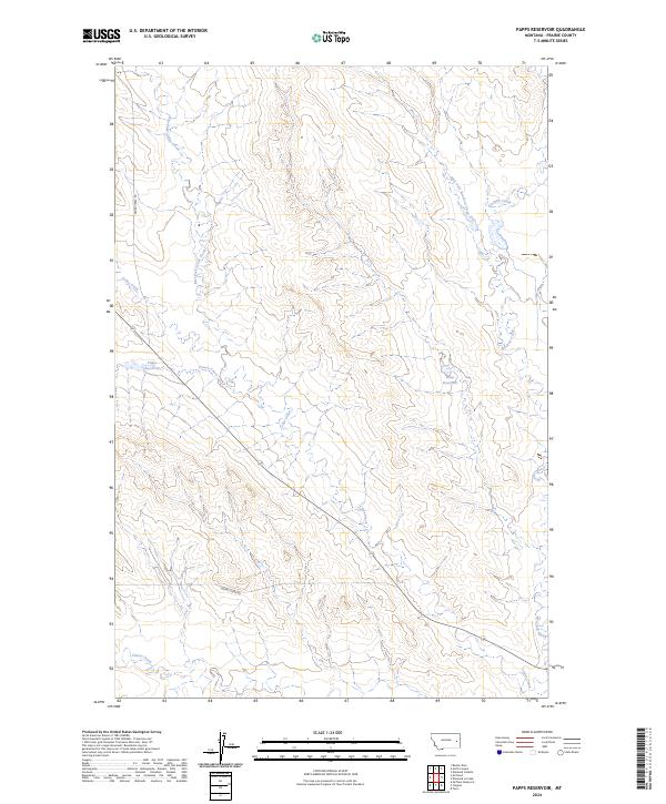Papps Reservoir, MT — USGS 7.5-minute topo (2024)