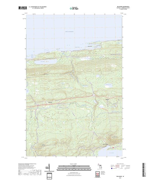Delaware, MI — USGS 7.5-minute topo (2023)