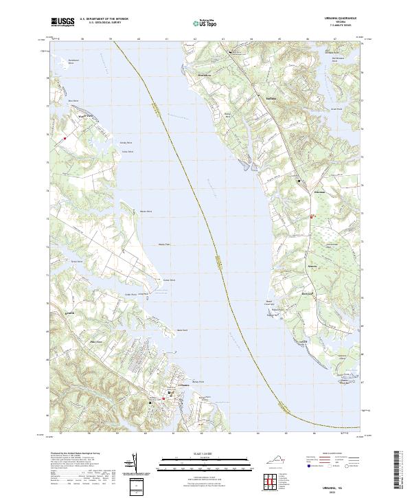 Urbanna, VA — USGS 7.5-minute topo (2022)