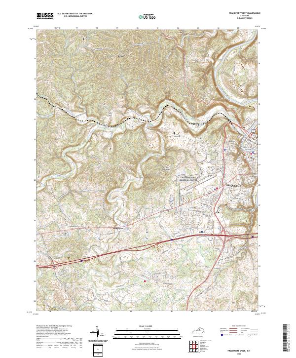 Frankfort West, KY — USGS 7.5-minute topo (2022)