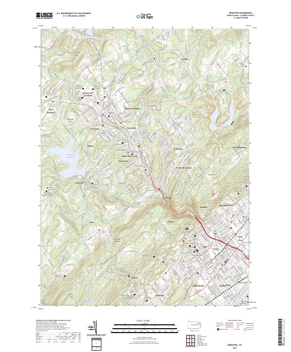 Kingston, PA — USGS 7.5-minute topo (2023)