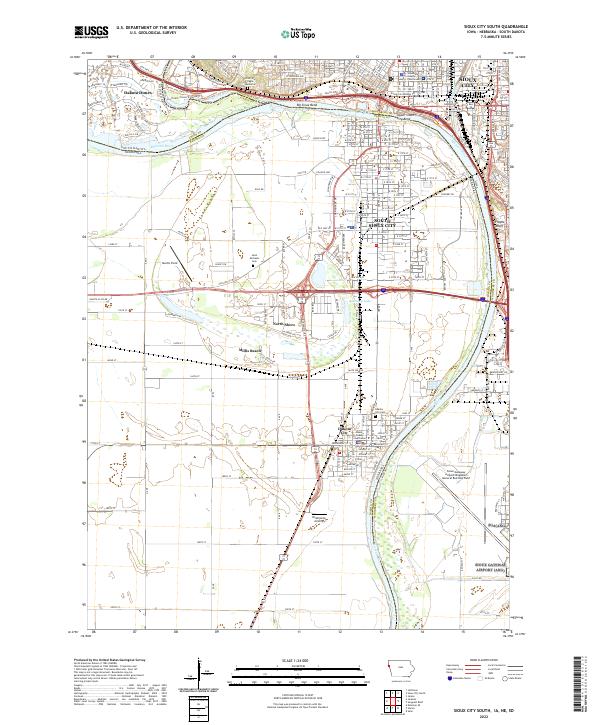 Sioux City South, IA-NE-SD — USGS 7.5-minute topo (2022)