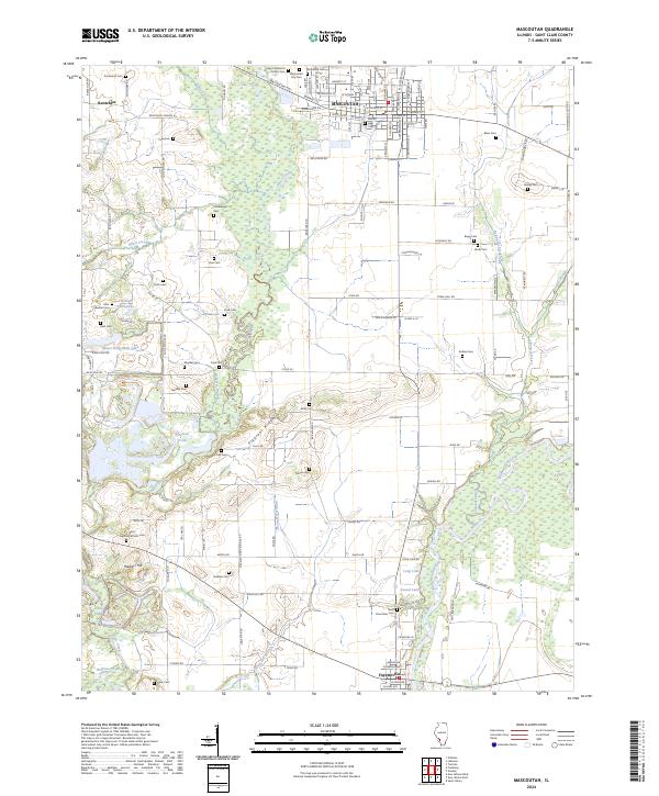 Mascoutah, IL — USGS 7.5-minute topo (2024)