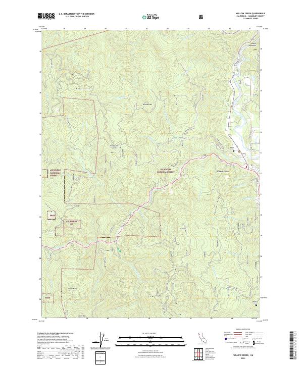 Willow Creek, CA — USGS 7.5-minute topo (2021)