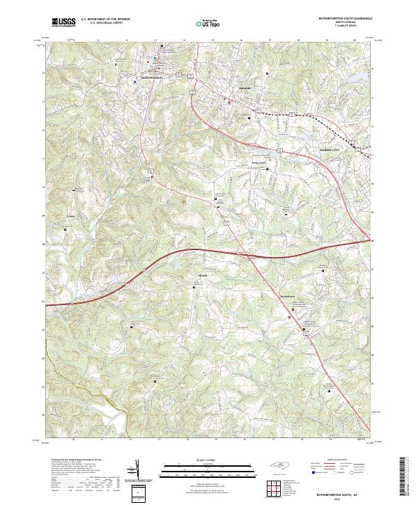 Rutherfordton South, NC — USGS 7.5-minute topo (2022)