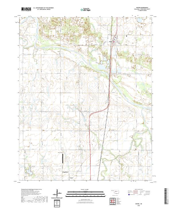 Dover, OK — USGS 7.5-minute topo (2022)