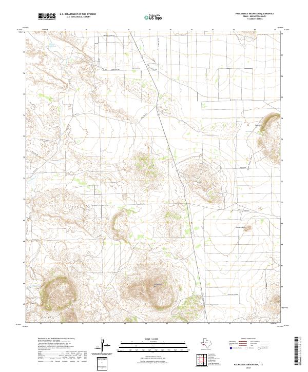Packsaddle Mountain, TX — USGS 7.5-minute topo (2022)
