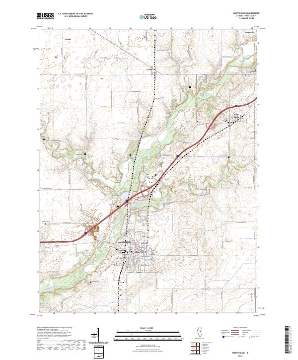 Monticello, IL — USGS 7.5-minute topo (2024)