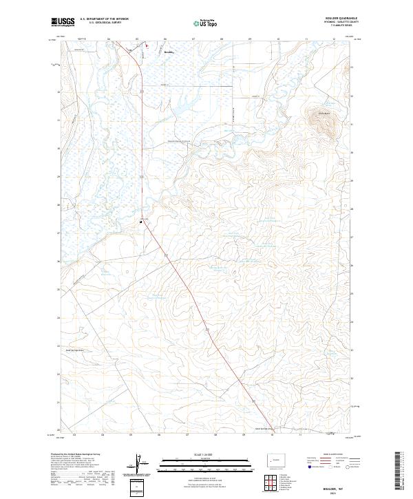 Boulder, WY — USGS 7.5-minute topo (2021)