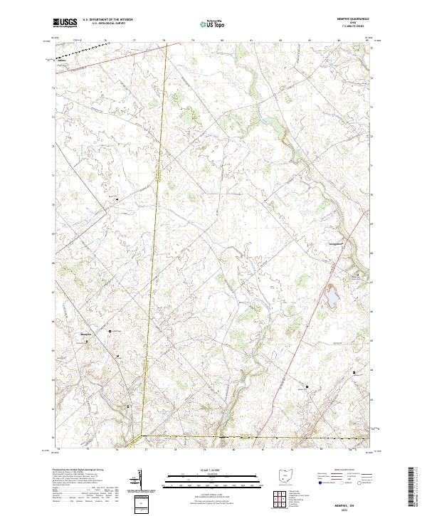 Memphis, OH — USGS 7.5-minute topo (2023)