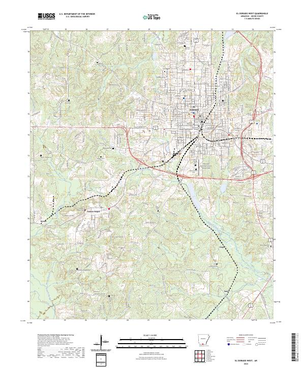 El Dorado West, AR — USGS 7.5-minute topo (2024)