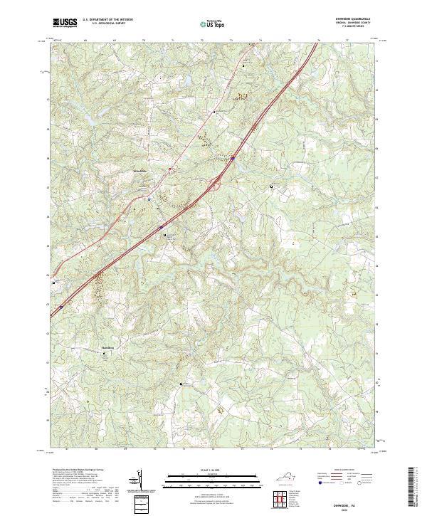 Dinwiddie, VA — USGS 7.5-minute topo (2022)