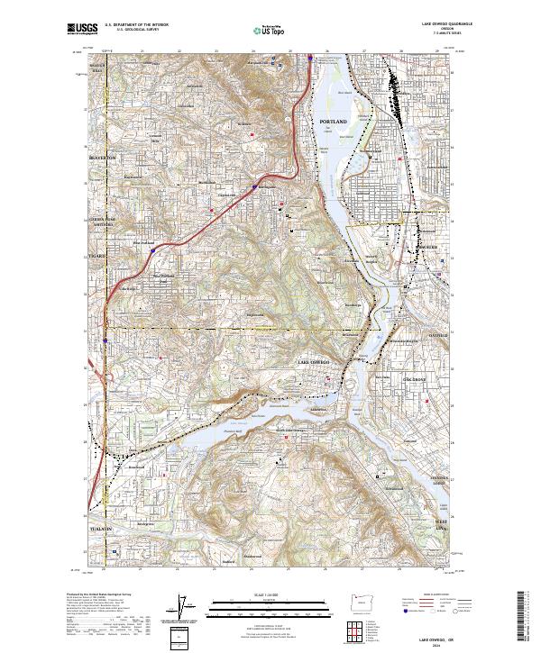 Lake Oswego, OR — USGS 7.5-minute topo (2024)