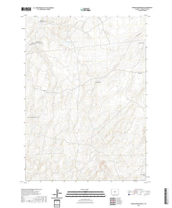 Rongis Reservoir SE, WY — USGS 7.5-minute topo (2021)