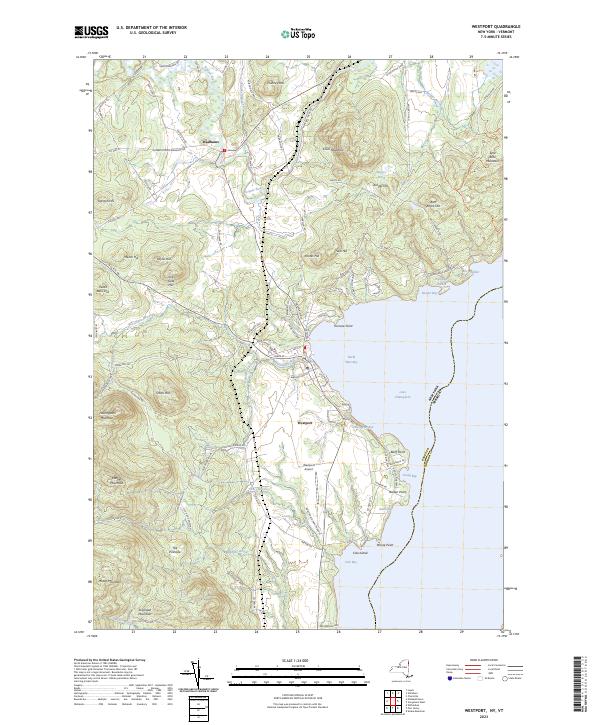 Westport, NY-VT — USGS 7.5-minute topo (2023)