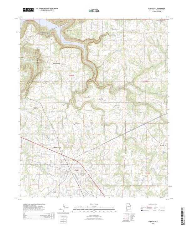 Albertville, AL — USGS 7.5-minute topo (2026)