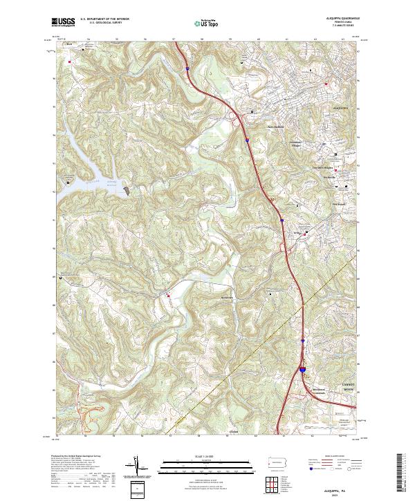 Aliquippa, PA — USGS 7.5-minute topo (2023)