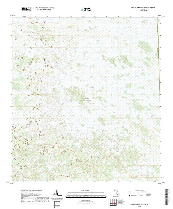 West of Horseshoe Head, FL — USGS 7.5-minute topo (2024)