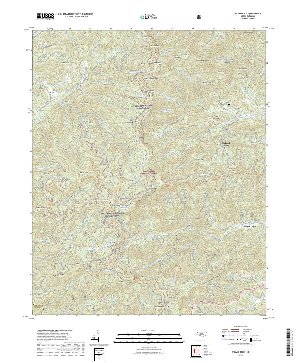 Wayah Bald, NC — USGS 7.5-minute topo (2022)